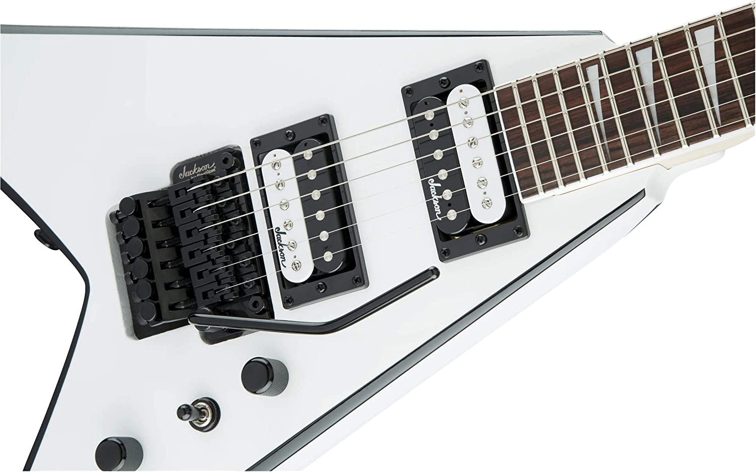 Jackson JS Series King V JS32, Amaranth Fingerboard, White with Black Bevels Electric Guitar