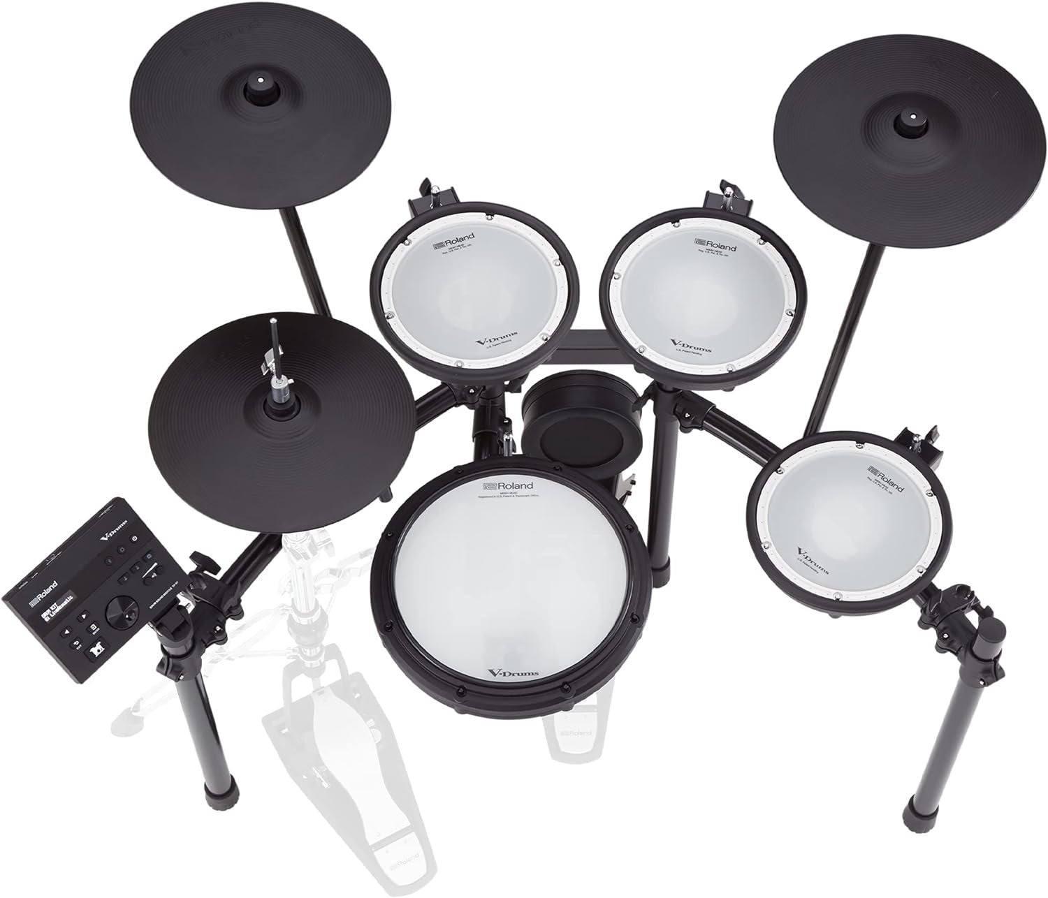 Roland TD-07KVX Electronic V-Drums Kit – with VH-10 Floating Hi-Hat and Best-Ever Cymbals – Bluetooth Audio & MIDI – 40 Free Melodics Lessons,Black