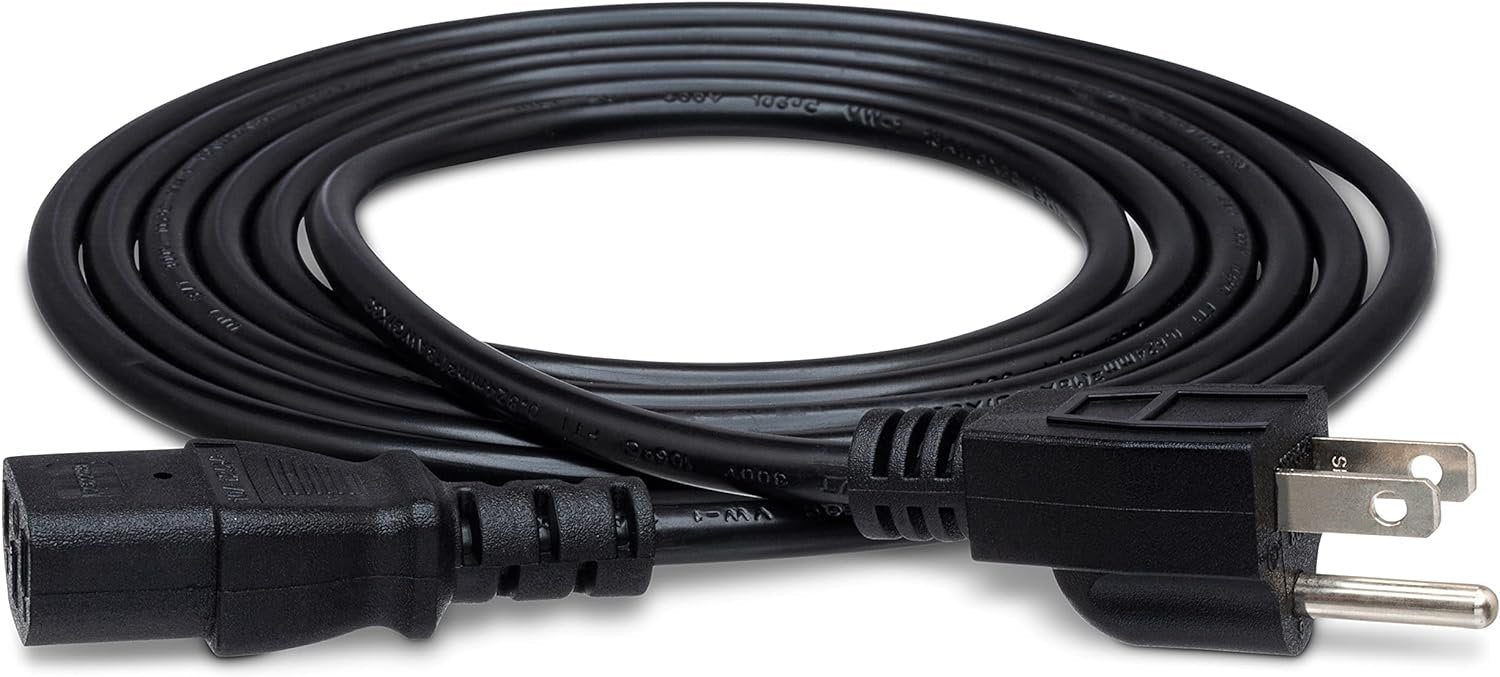 Hosa PWC-148 IEC C13 to NEMA 5-15P Power Cord, 8 Feet