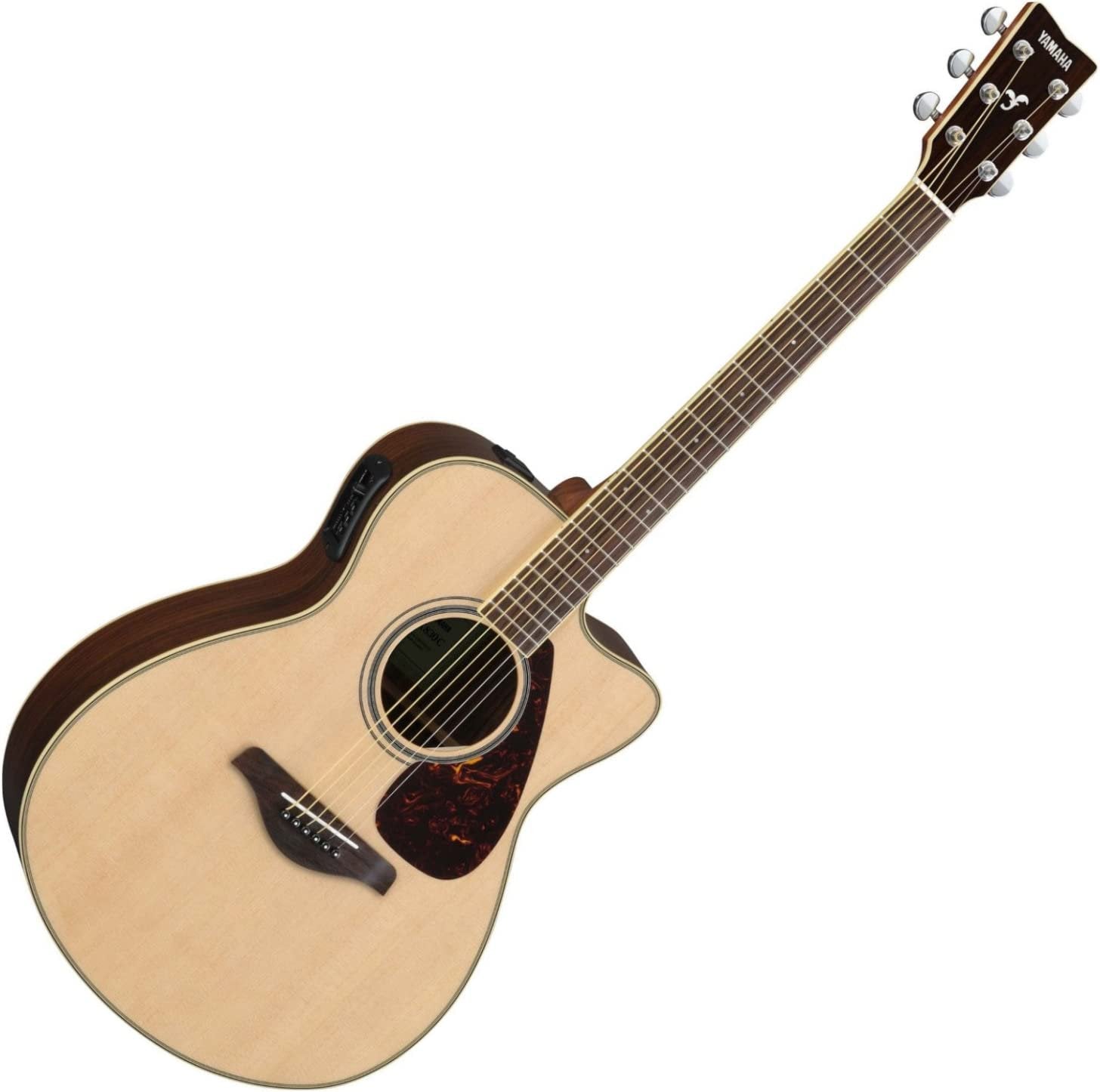 Yamaha FSX830C Small Body Solid Top Cutaway Acoustic-Electric Guitar, Natural