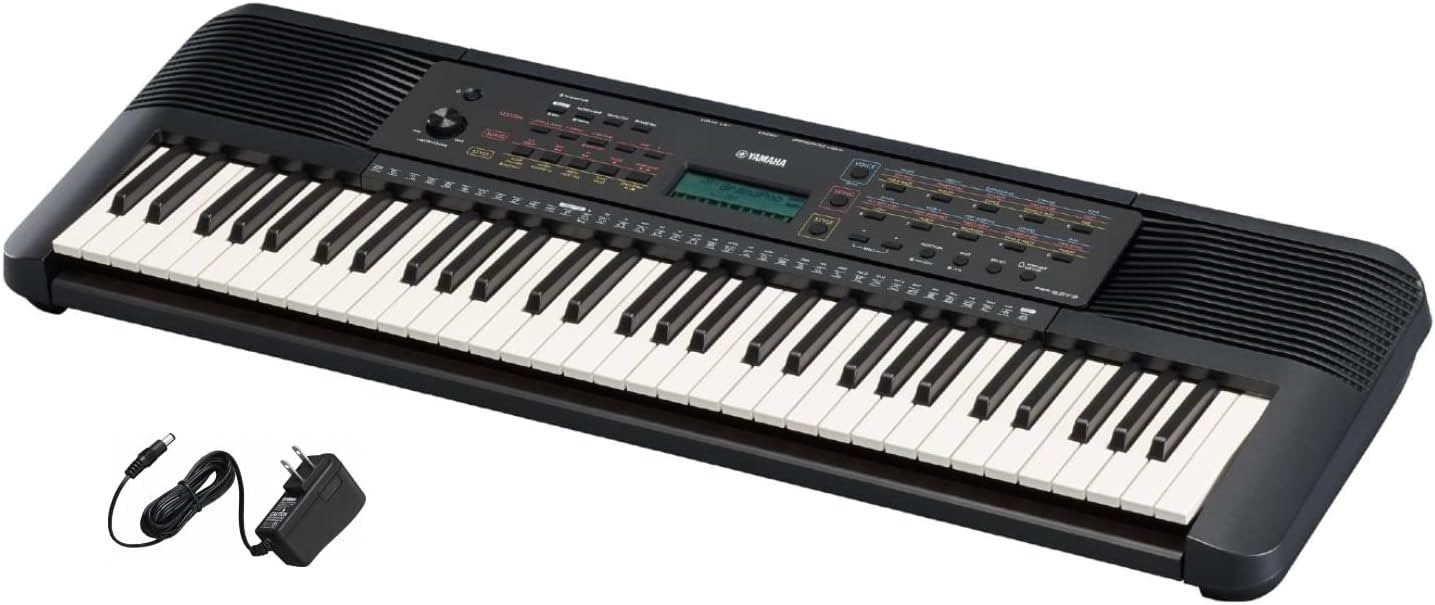 Yamaha, 61-Key PSR-E273 Portable Keyboard with PA130 Power Adapter, Black