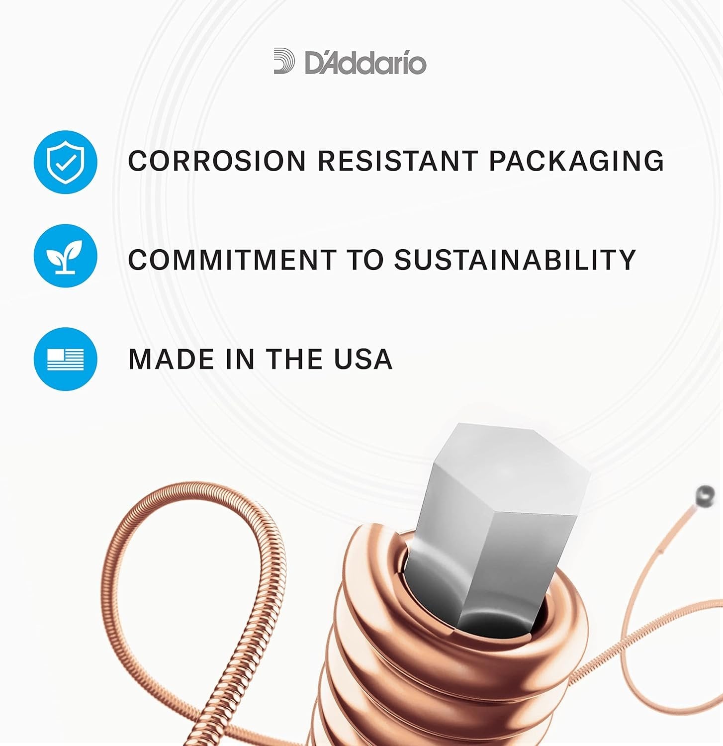 D'Addario Guitar Strings - Phosphor Bronze Acoustic Guitar Strings - EJ26 - Rich, Full Tonal Spectrum - For 6 String Guitars - 11-52 Custom Light