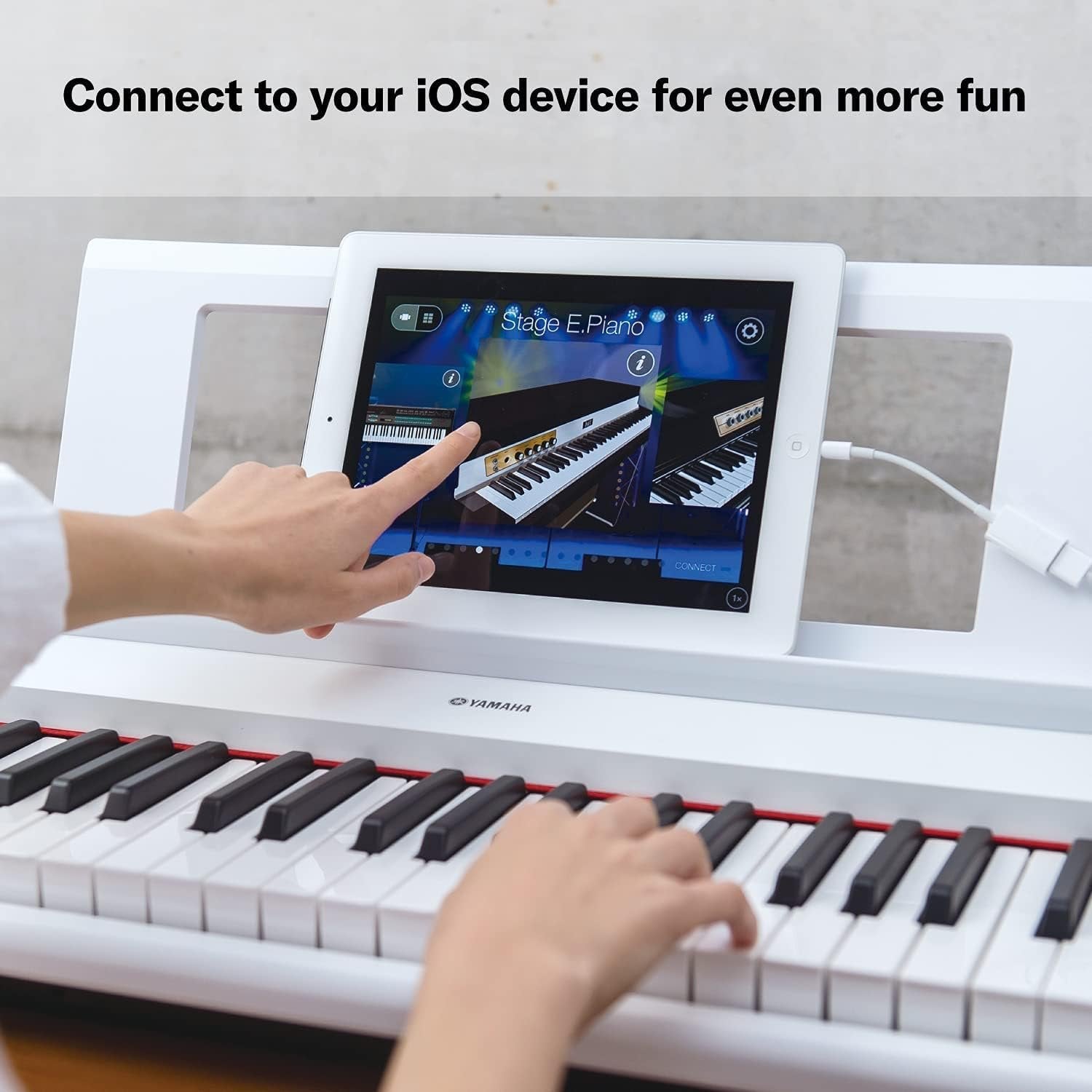 Yamaha NP32 76-Key Lightweight Portable Keyboard with PA130 Power Adapter, White