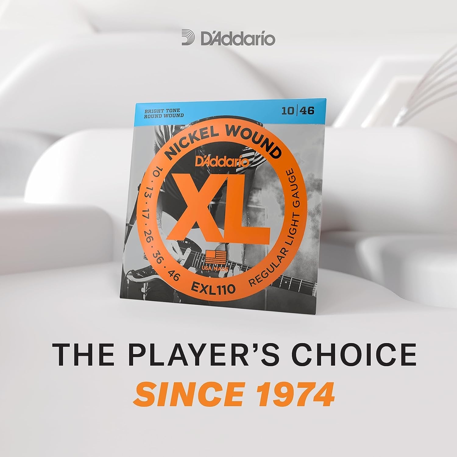 D'Addario Guitar Strings - XL Nickel Electric Guitar Strings - EXL110BT - Perfect Intonation, Consistent Feel, Reliable Durability - For 6 String Guitars - 10-46 Regular Light Balanced Tension