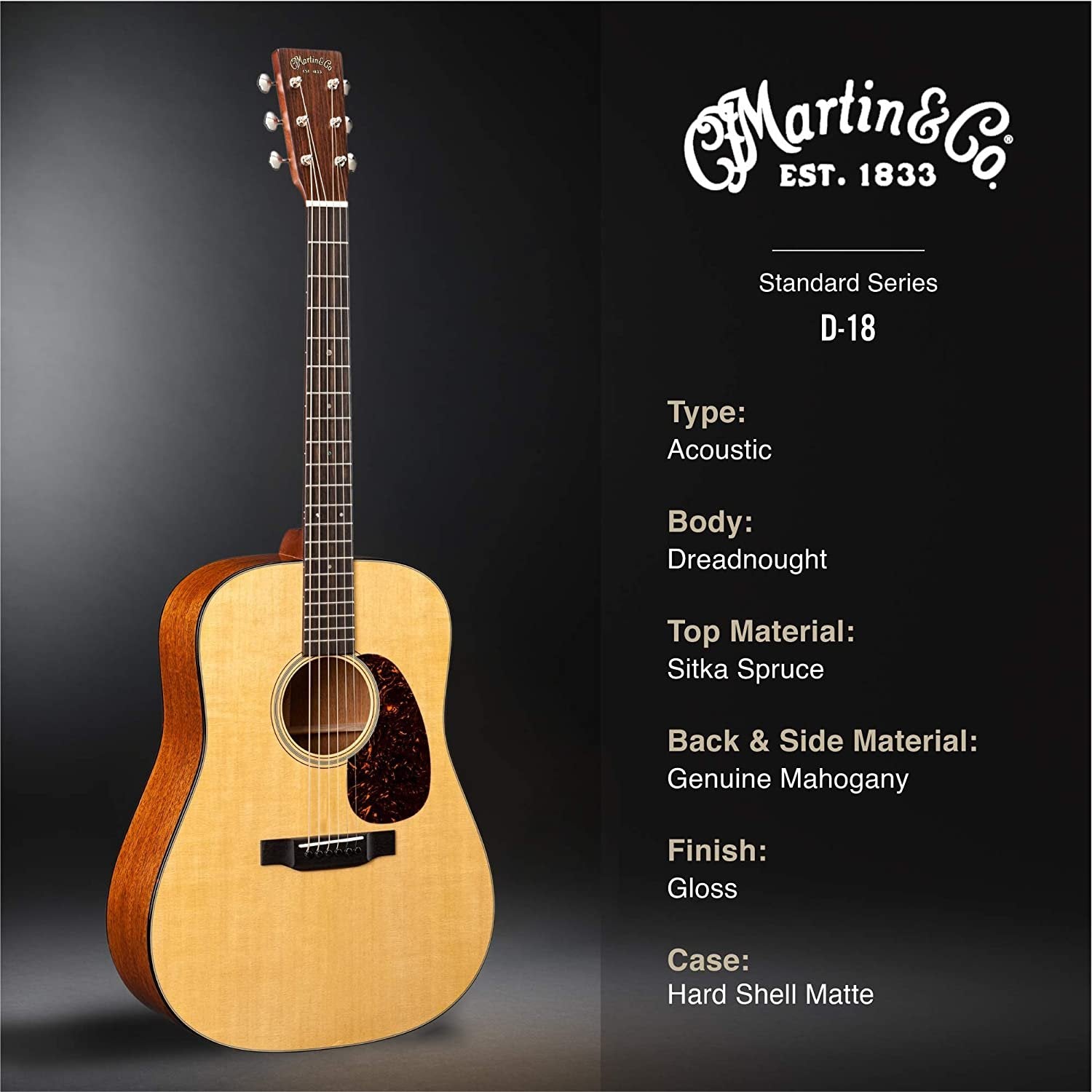 Martin D-18 Acoustic Guitar With Case