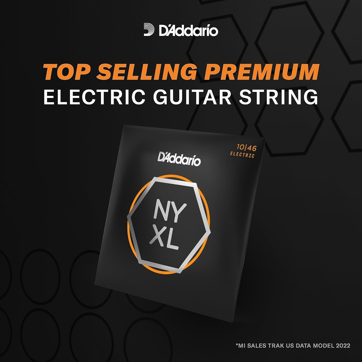 D'Addario Guitar Strings - NYXL Electric Guitar Strings - NYXL1046BT - Unrivaled Strength, Tuning Stability, Enhanced Mid-Range - For 6 String Guitars - 10-46 Regular Light Balanced Tension