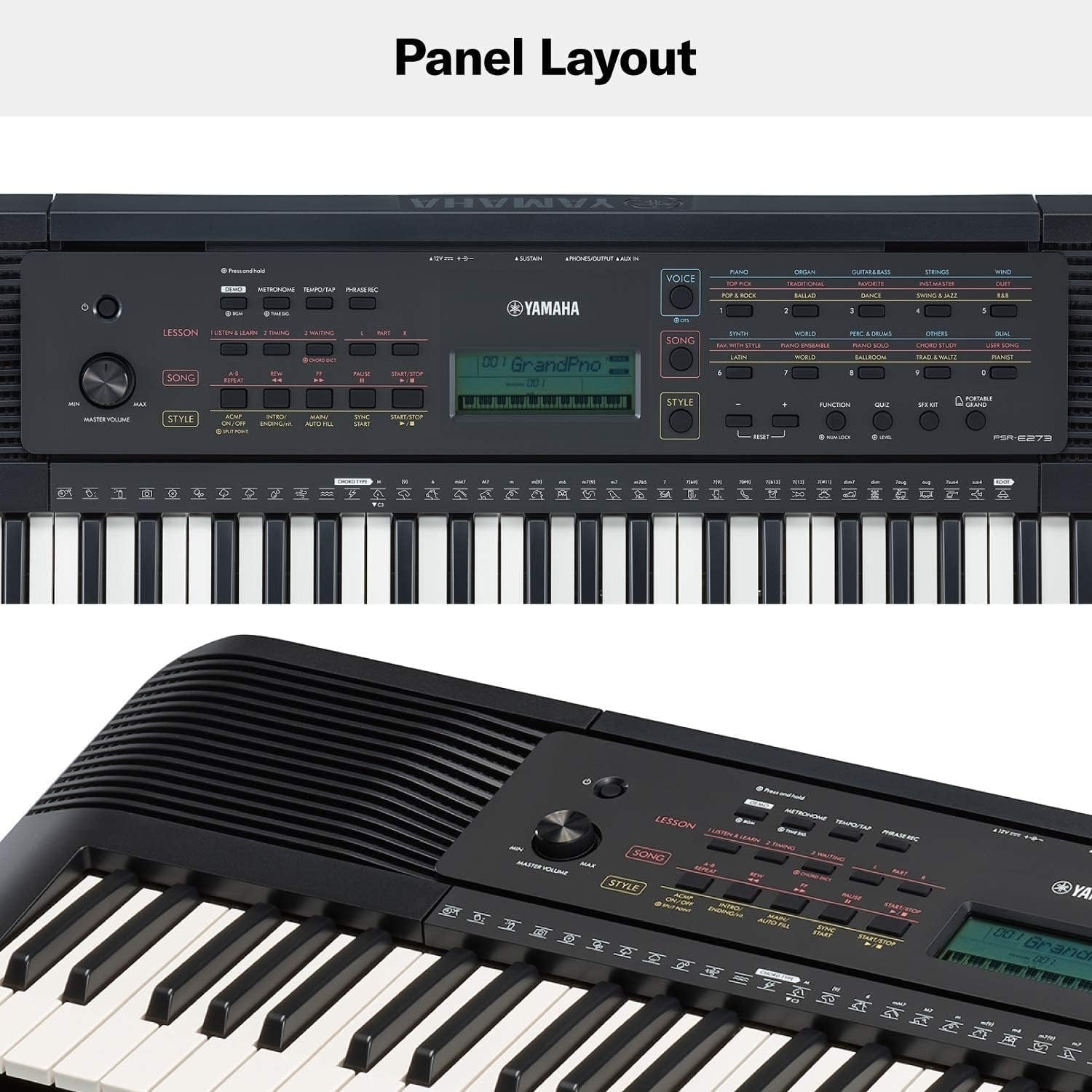 Yamaha PSR-E273 Portable Keyboard with PA130 Power Adapter
