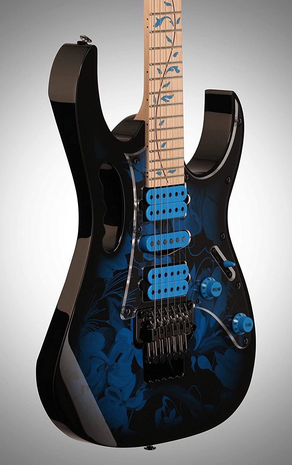 Ibanez JEM77P Steve Vai Signature JEM Premium Series Electric Guitar, Blue Floral Pattern