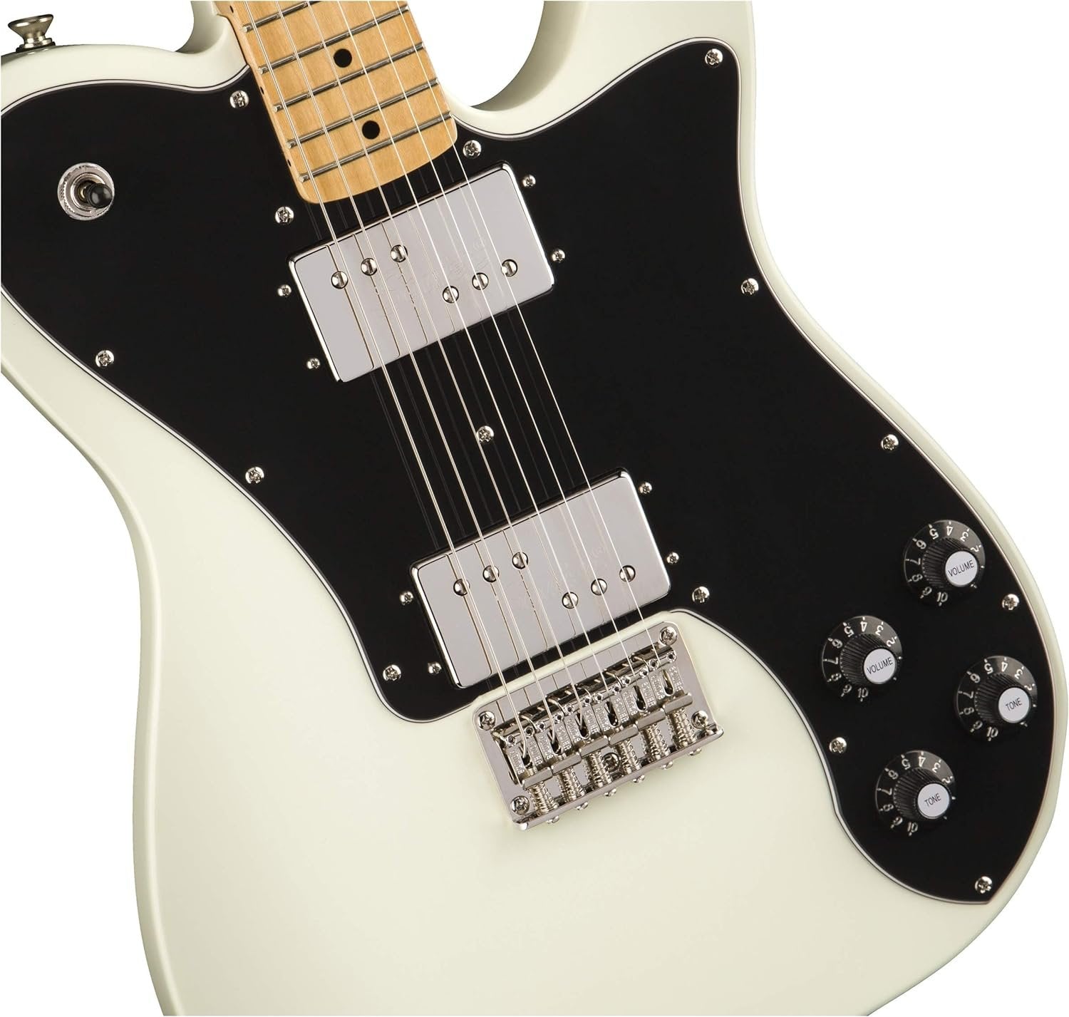 Squier Classic Vibe 70s Deluxe Telecaster Electric Guitar, Olympic White, Maple Fingerboard