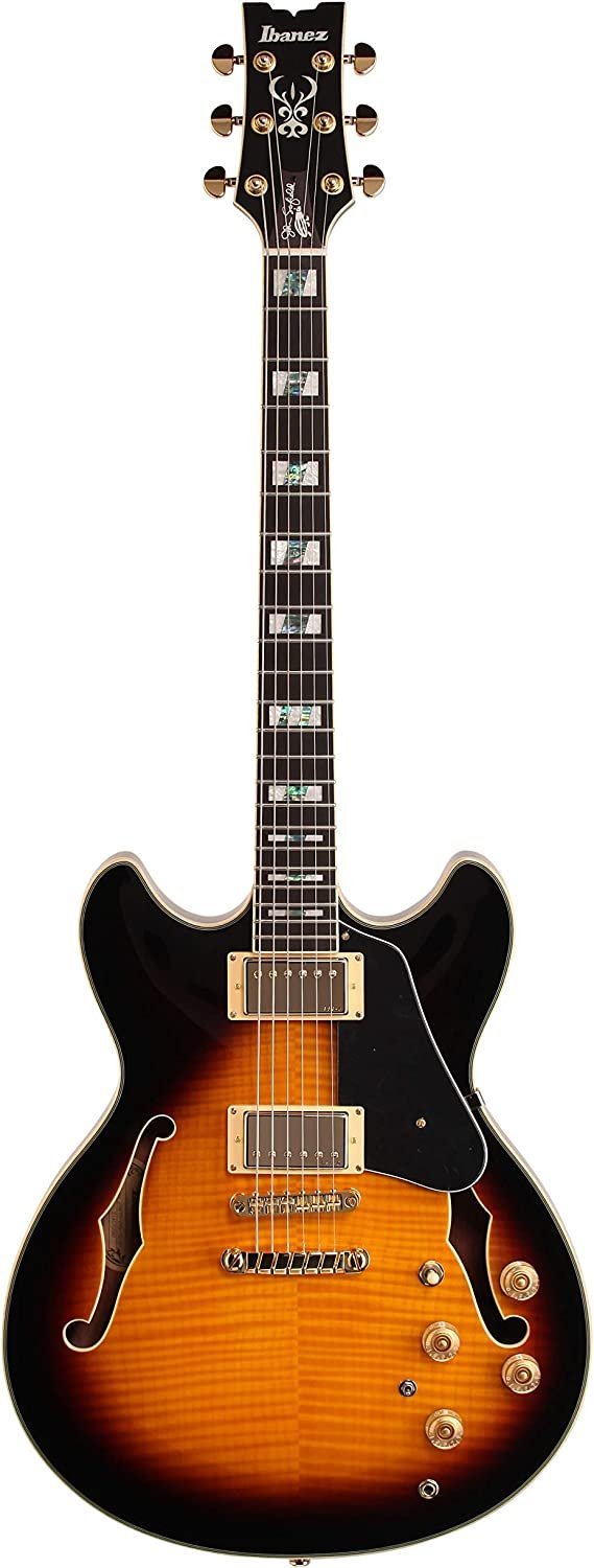 Ibanez JSM10 John Scofield Signature Semi-Hollowbody Electric Guitar Vintage Yellow Sunburst