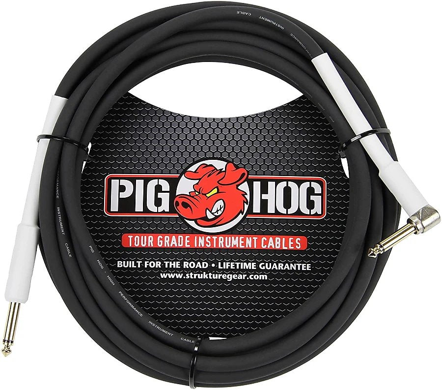 Pig hog High Performance 8mm Right-Angle Instrument Cable -18.5 Feet
