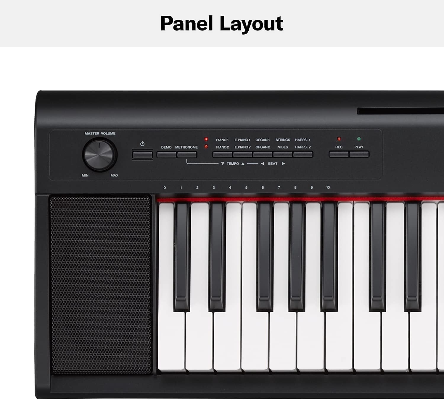 Yamaha NP12 61-Key Lightweight Portable Keyboard with PA130 Power Adapter, Black