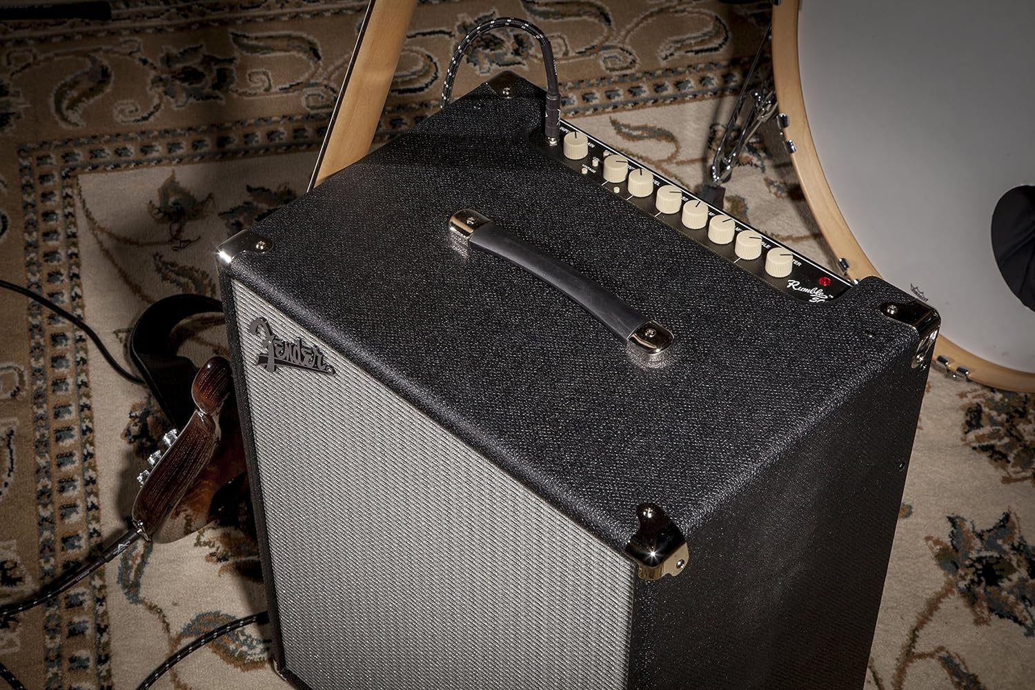 Fender Rumble 500 V3 Bass Amp for Bass Guitar, 500 Watts, 2x10 Inch Eminence Speakers with Compression Horn, Overdrive Circuit, Tone Voicing, Effects Loop and Direct XLR Output