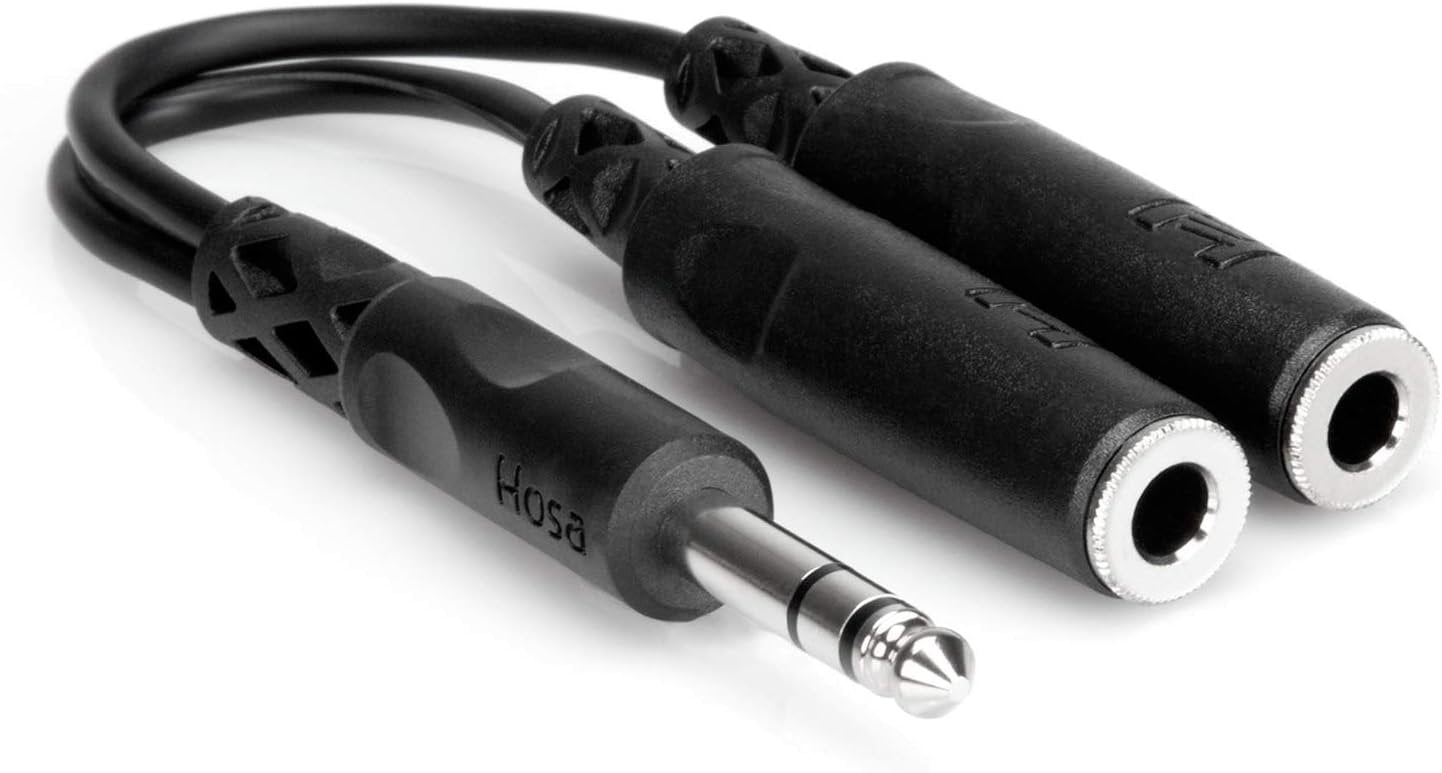 Hosa YPP-118 1/4" TRS to Dual 1/4" TRSF Y Cable