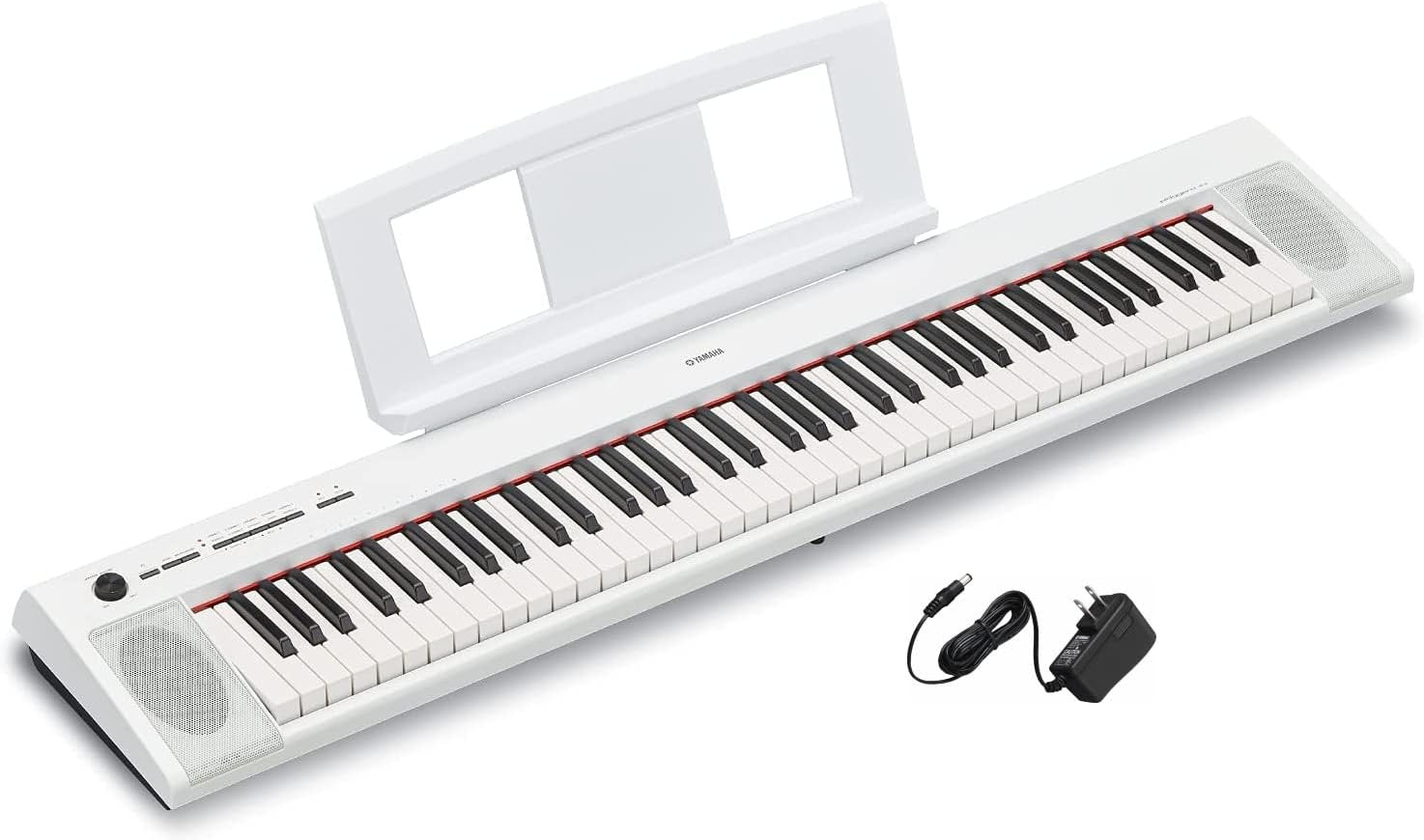 Yamaha NP32 76-Key Lightweight Portable Keyboard with PA130 Power Adapter, White