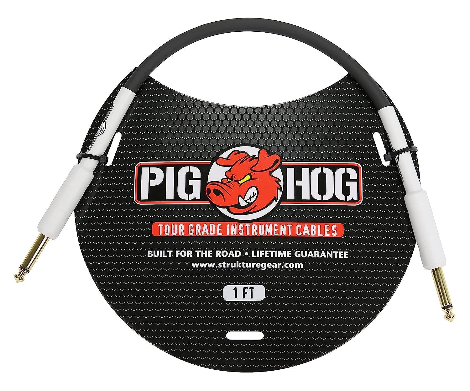 Pig Hog PH1 High Performance 8mm 1/4" Guitar Instrument Cable, 1 Foot
