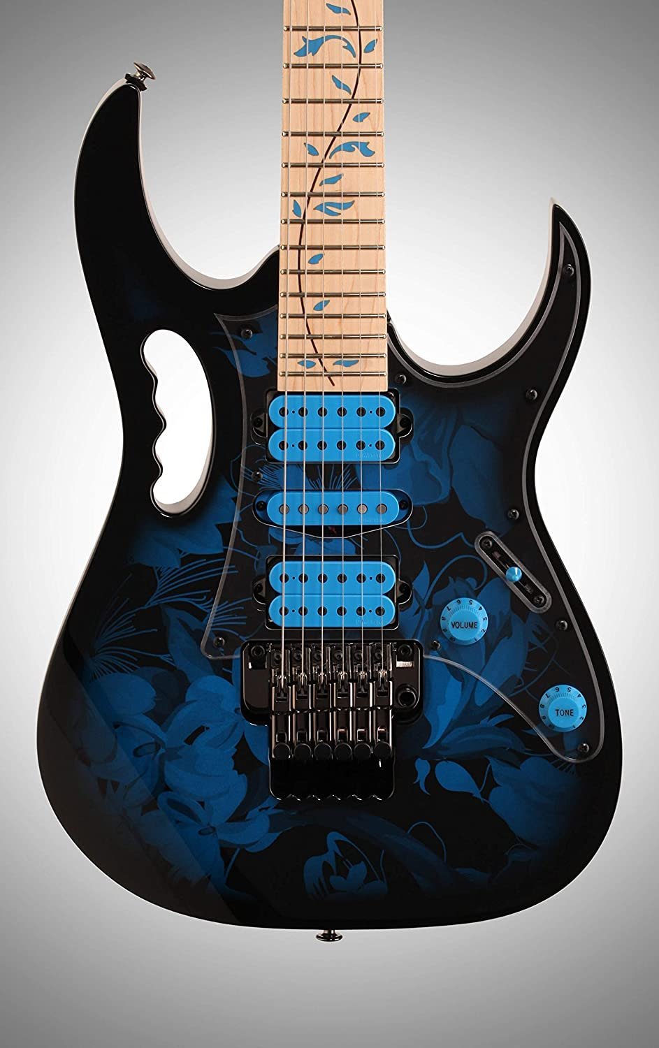Ibanez JEM77P Steve Vai Signature JEM Premium Series Electric Guitar, Blue Floral Pattern