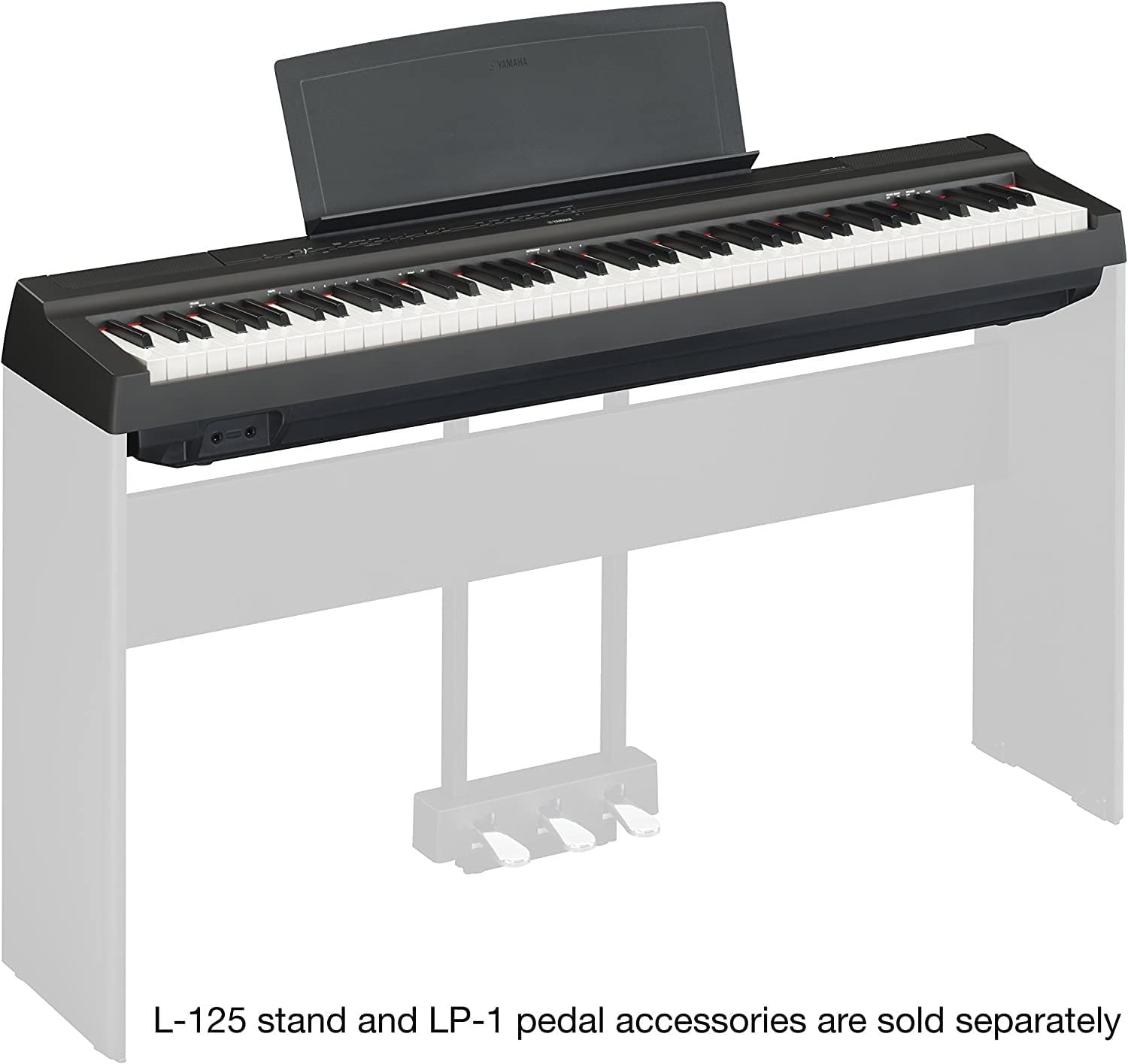 Yamaha P125A, 88-Key Weighted Action Digital Piano with Power Supply and Sustain Pedal, Black (P125AB)