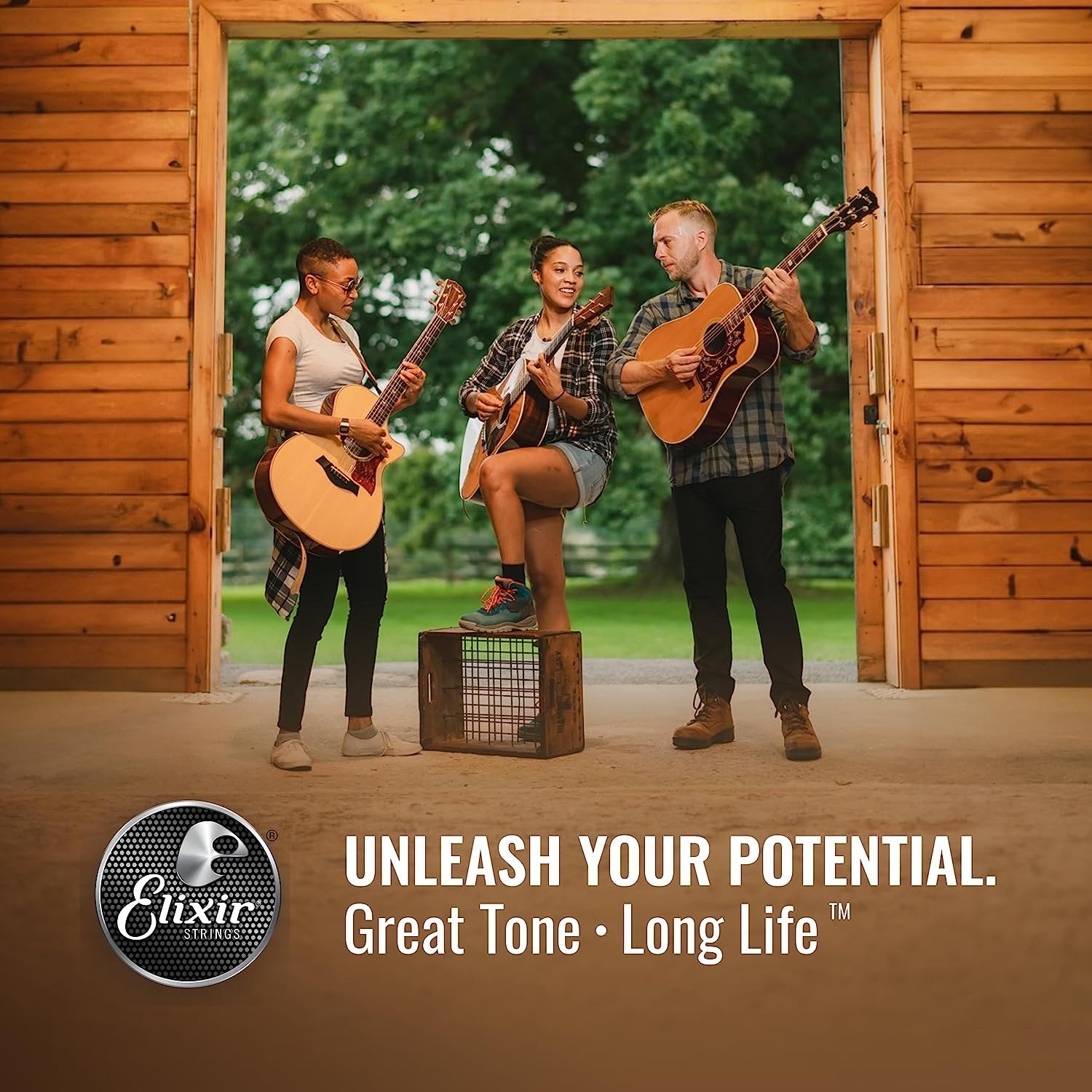 Elixir Strings, Acoustic Guitar Strings, 80/20 Bronze with NANOWEB Coating, Longest-Lasting Bright and Focused Tone with Comfortable Feel, 6 String Set, Light 12-53