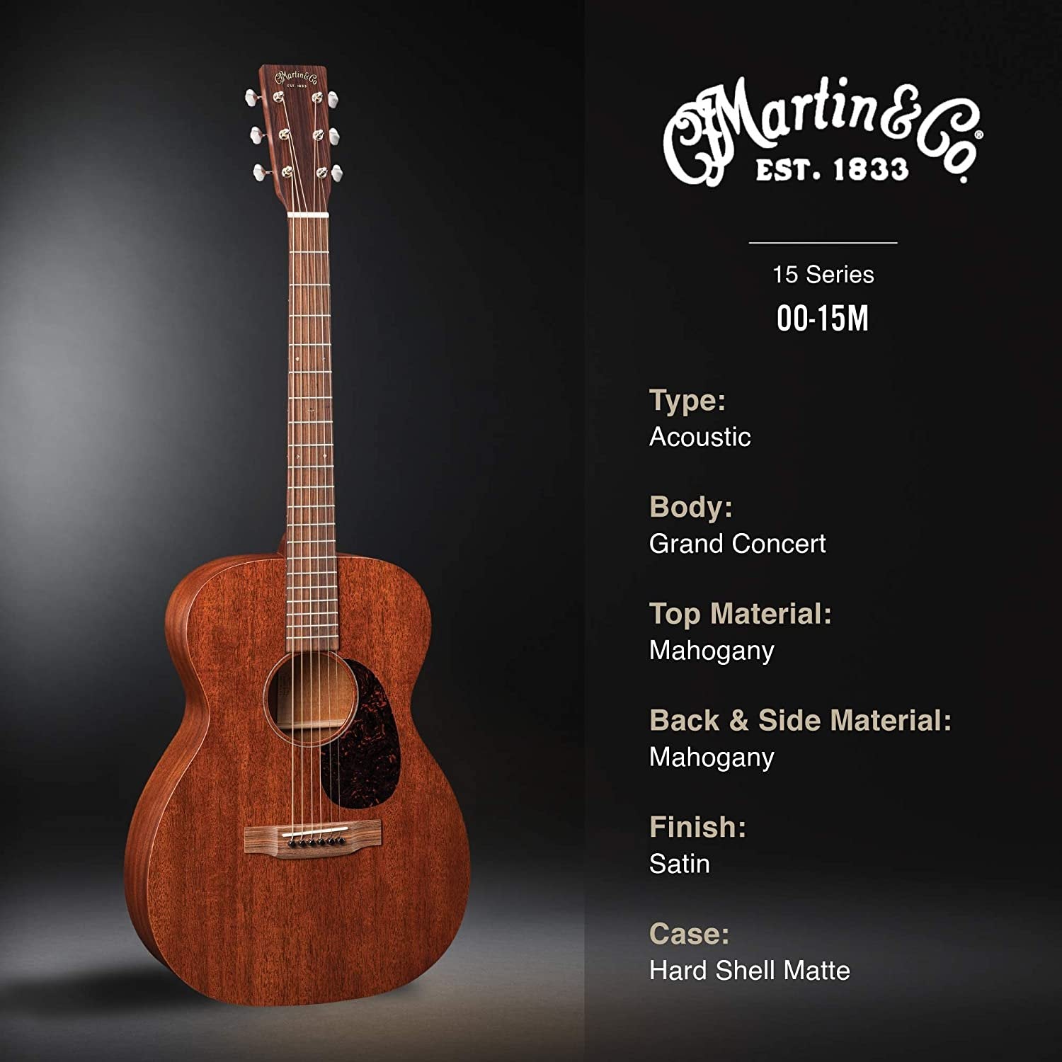 Martin Guitar 00-15M Acoustic Guitar with Gig Bag