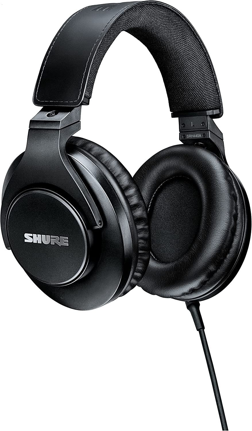 Shure SRH440A Over-Ear Wired Headphones for Monitoring & Recording, Professional Studio Grade, Enhanced Frequency Response, Work with All Audio Devices, Adjustable & Collapsible Design - 2022 Version