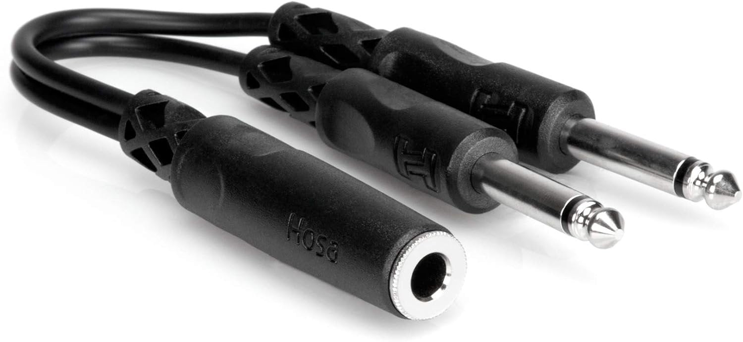 Hosa YPP-106 1/4" TSF to Dual 1/4" TS Y Cable
