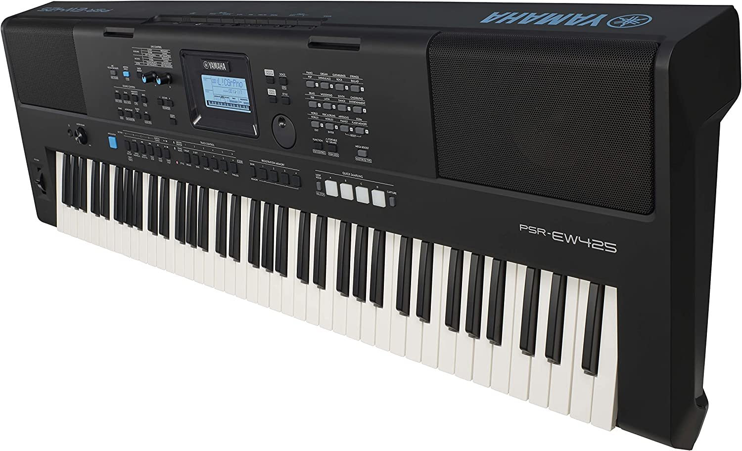 Yamaha (PSREW425) 76-Key Touch-Sensitive Advanced Portable Keyboard with Power Adapter