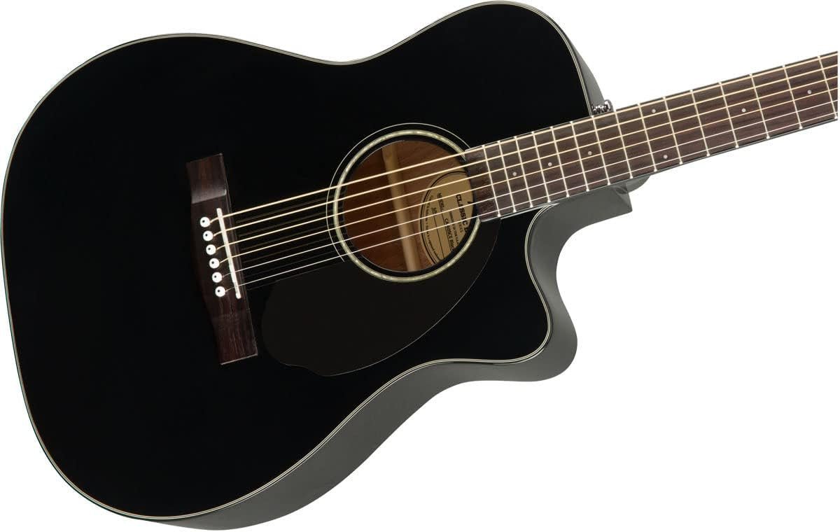 Fender CC-60SCE Concert Cutaway Acoustic Guitar, with 2-Year Warranty, Black