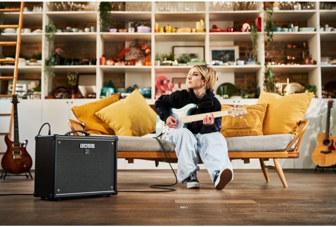BOSS Katana-50 EX Gen 3 Guitar Amplifier | Compact 50-Watt Combo Amp Expanded for Live Performers | Upgraded Custom 12-Inch Speaker | Line Out & Stereo Expand | GA-FC/GA-FC EX Foot Controller Support