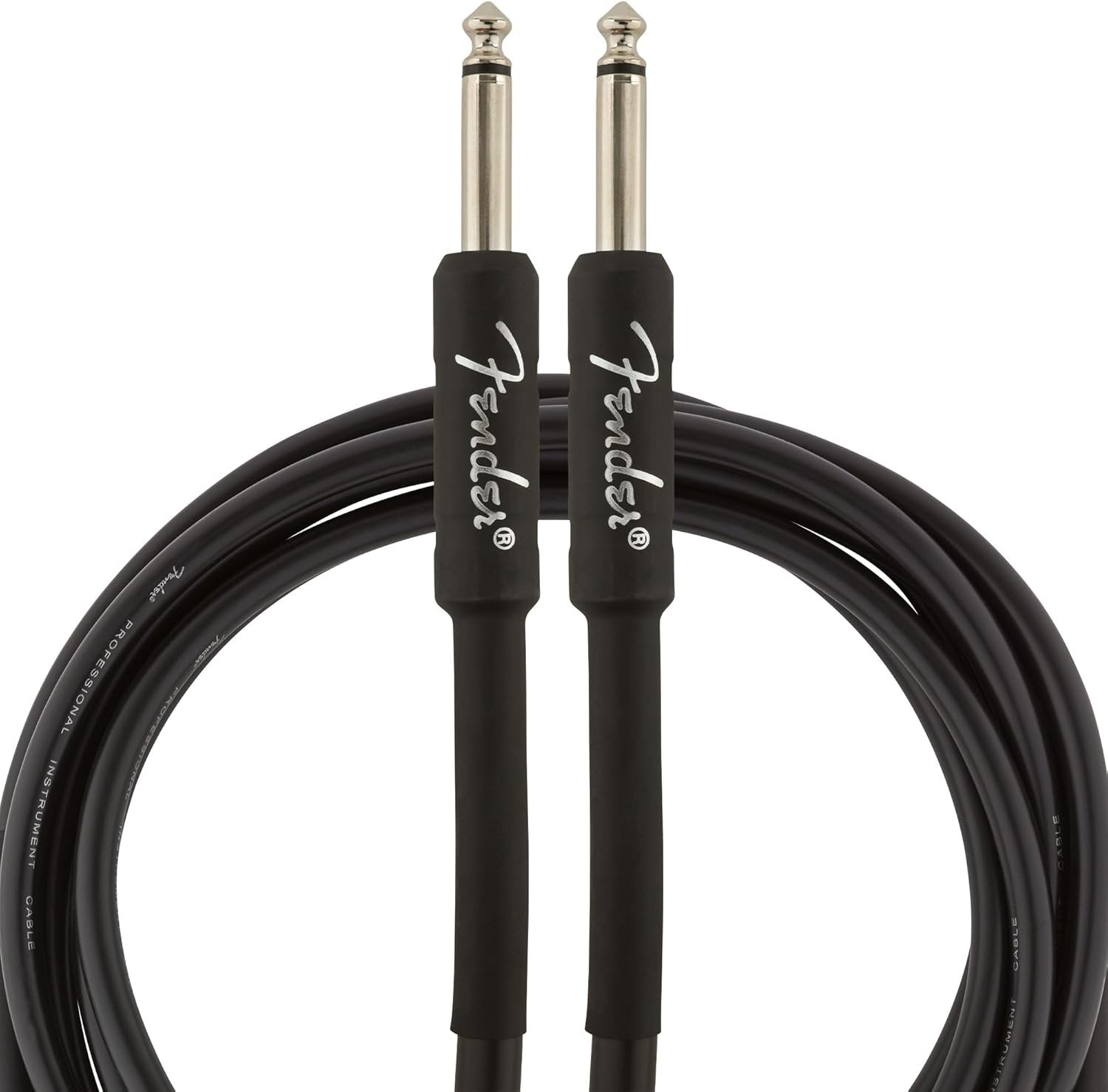 Fender Professional Series Instrument Cable, Guitar Cable, Guitar Accessories, Straight/Straight, Black, 15ft