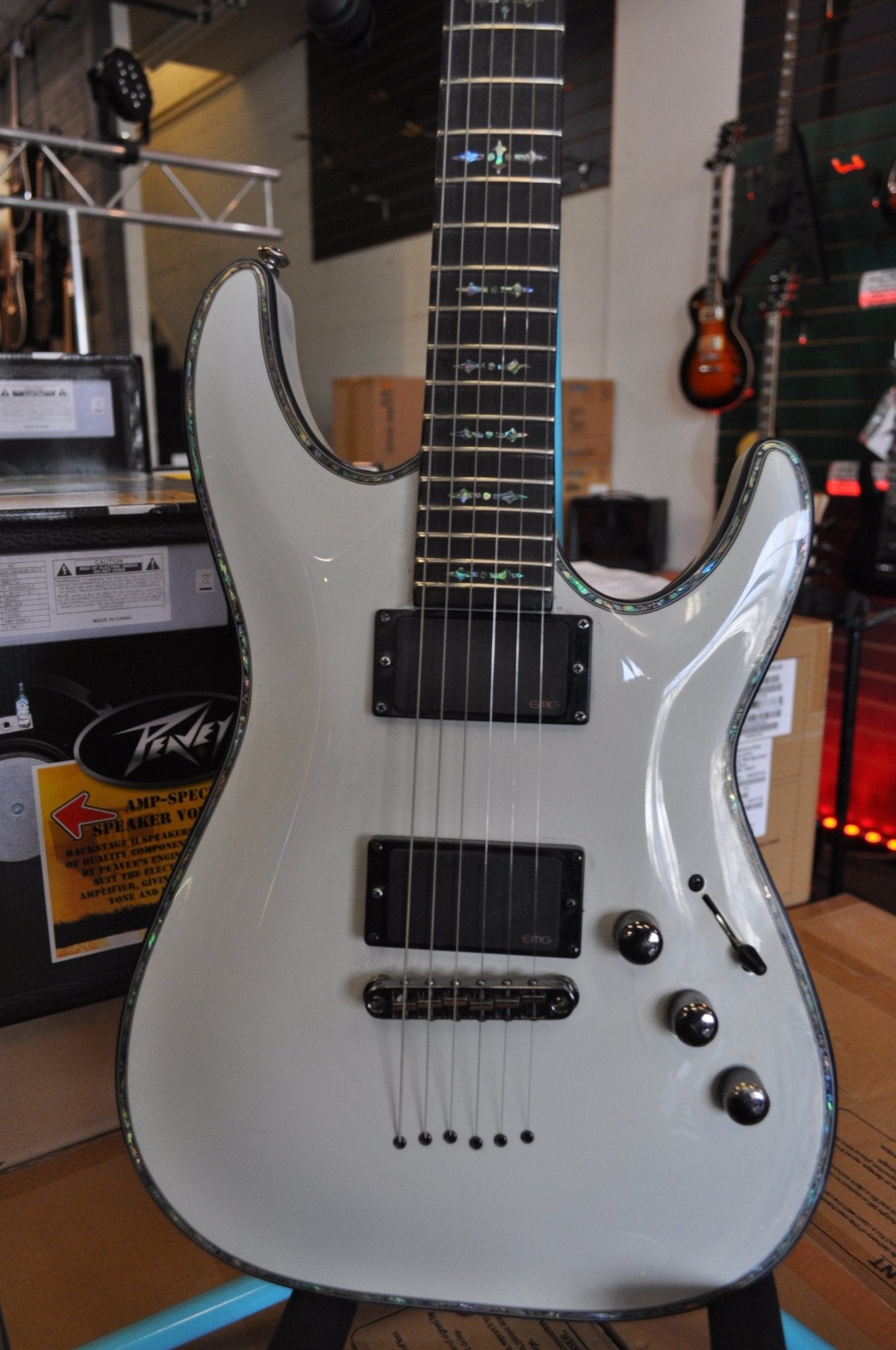 Schecter Hellraiser C-1 6-String Electric Guitar (Right Hand, Gloss White)