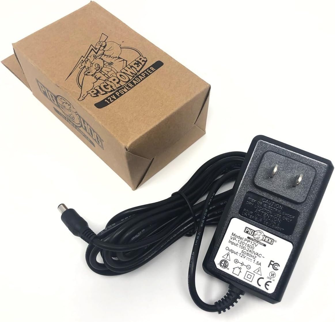 PIG HOG PP12V 9.5 ft Cable Power Adapter 120-Volt 1500ma Power Source Supply