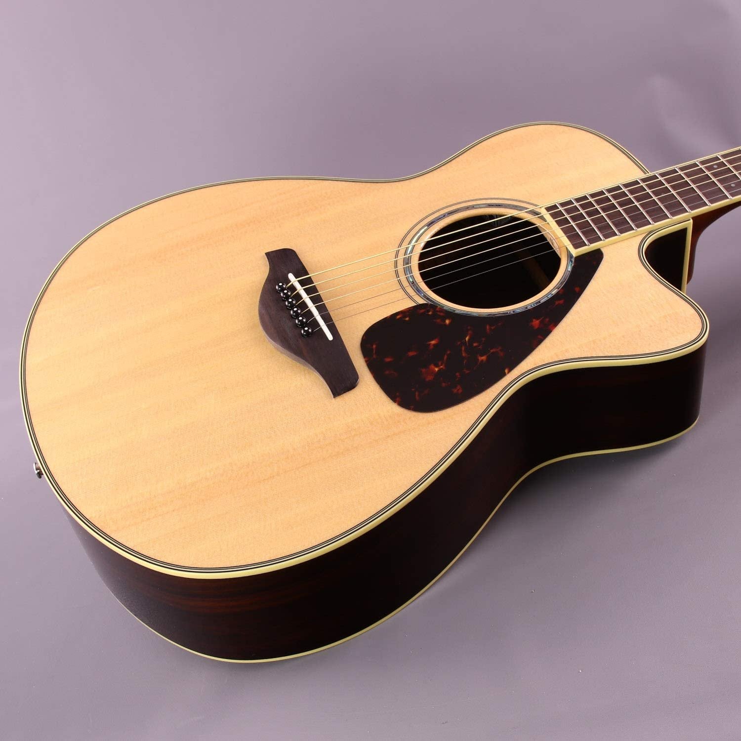 Yamaha FSX830C Small Body Solid Top Cutaway Acoustic-Electric Guitar, Natural