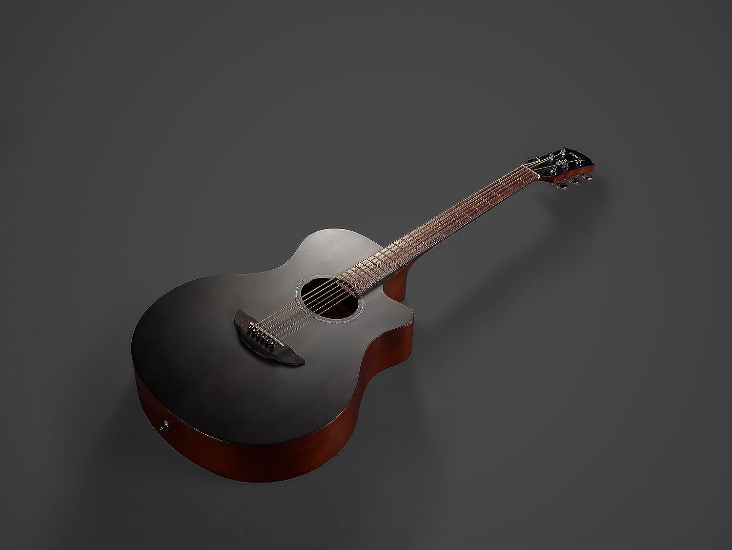 Yamaha 6 String Acoustic-Electric Guitar, Right, Smoky Black (APX600M SMB)