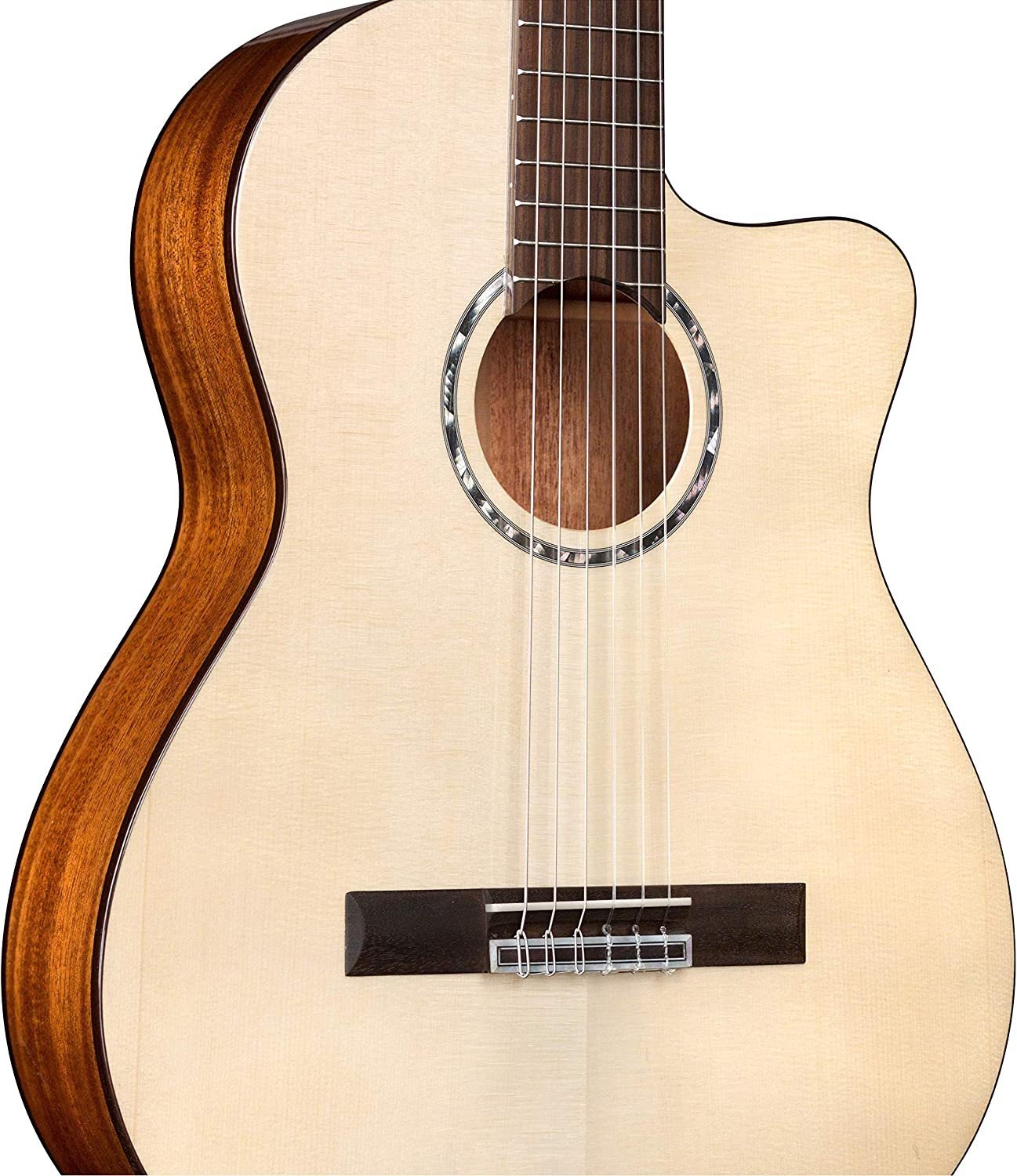 Cordoba Fusion 5 Acoustic-Electric Cutaway Nylon String Guitar, Natural, Fusion Series