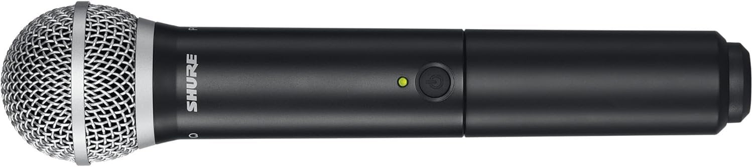 Shure BLX24/PG58 UHF Wireless Microphone System - Perfect for Church, Karaoke, Vocals - 14-Hour Battery Life, 300 ft Range | Includes PG58 Handheld Vocal Mic, Single Channel Receiver | H10 Band