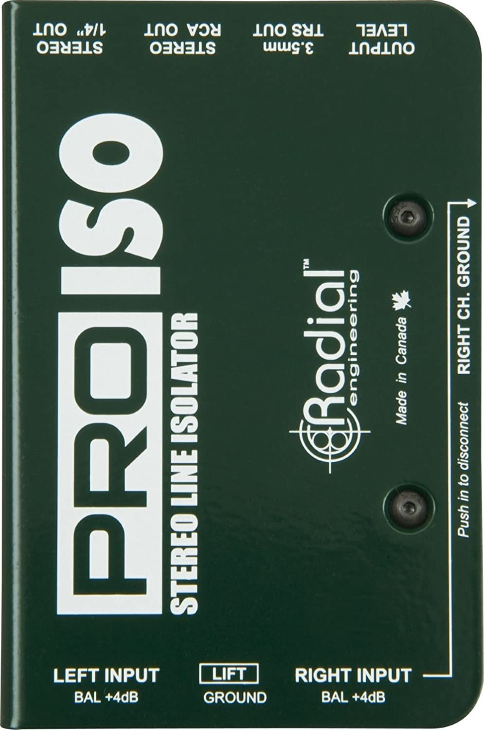 Radial Engineering PRO ISO Stereo Line Isolator +4dB to -10dB with Radial Transformer