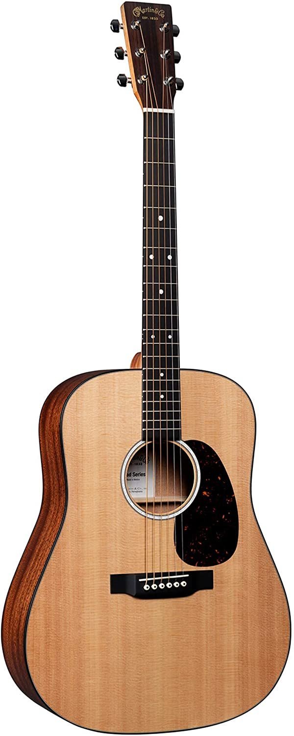 Martin Guitar Road Series D-10E Acoustic-Electric Guitar with Gig Bag, Sitka Spruce and Sapele Construction, D-14 Fret and Performing Artist Neck Shape with High-Performance Taper