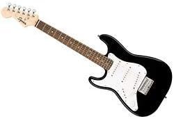 Squier Mini Stratocaster Electric Guitar, with 2-Year Warranty, Black, Laurel Fingerboard, Left-Handed