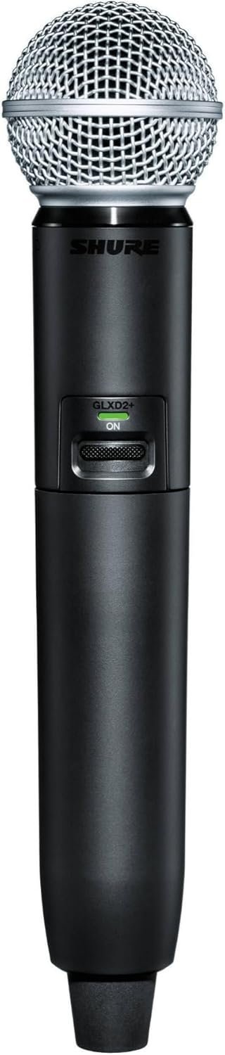 Shure GLXD24+/SM58 Dual Band Pro Digital Wireless Microphone System - 12-Hour Battery Life, 100 ft Range | SM58 Handheld Vocal Mic, Single Channel Receiver (GLXD24+/SM58-Z3)