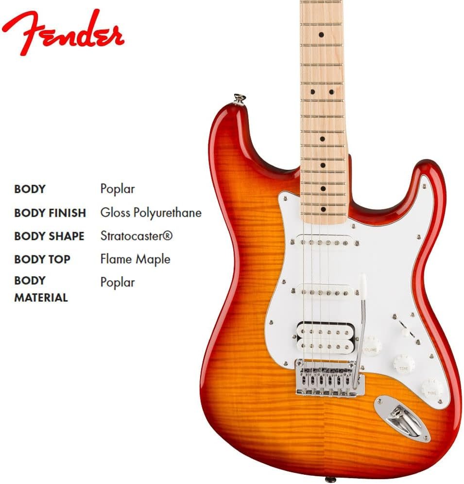 Squier Affinity Series Stratocaster FMT Electric Guitar, Sienna Sunburst, Maple Fingerboard