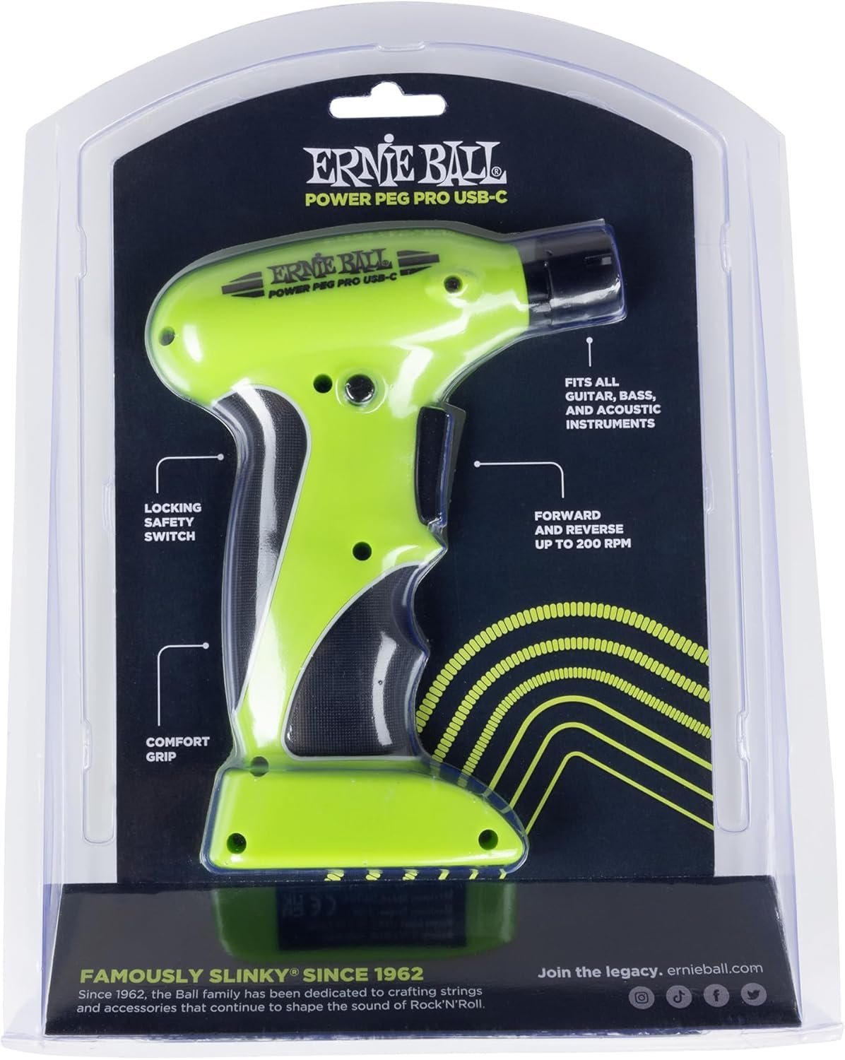 Ernie Ball Power Peg Pro USB-C Rechargeable String Winder