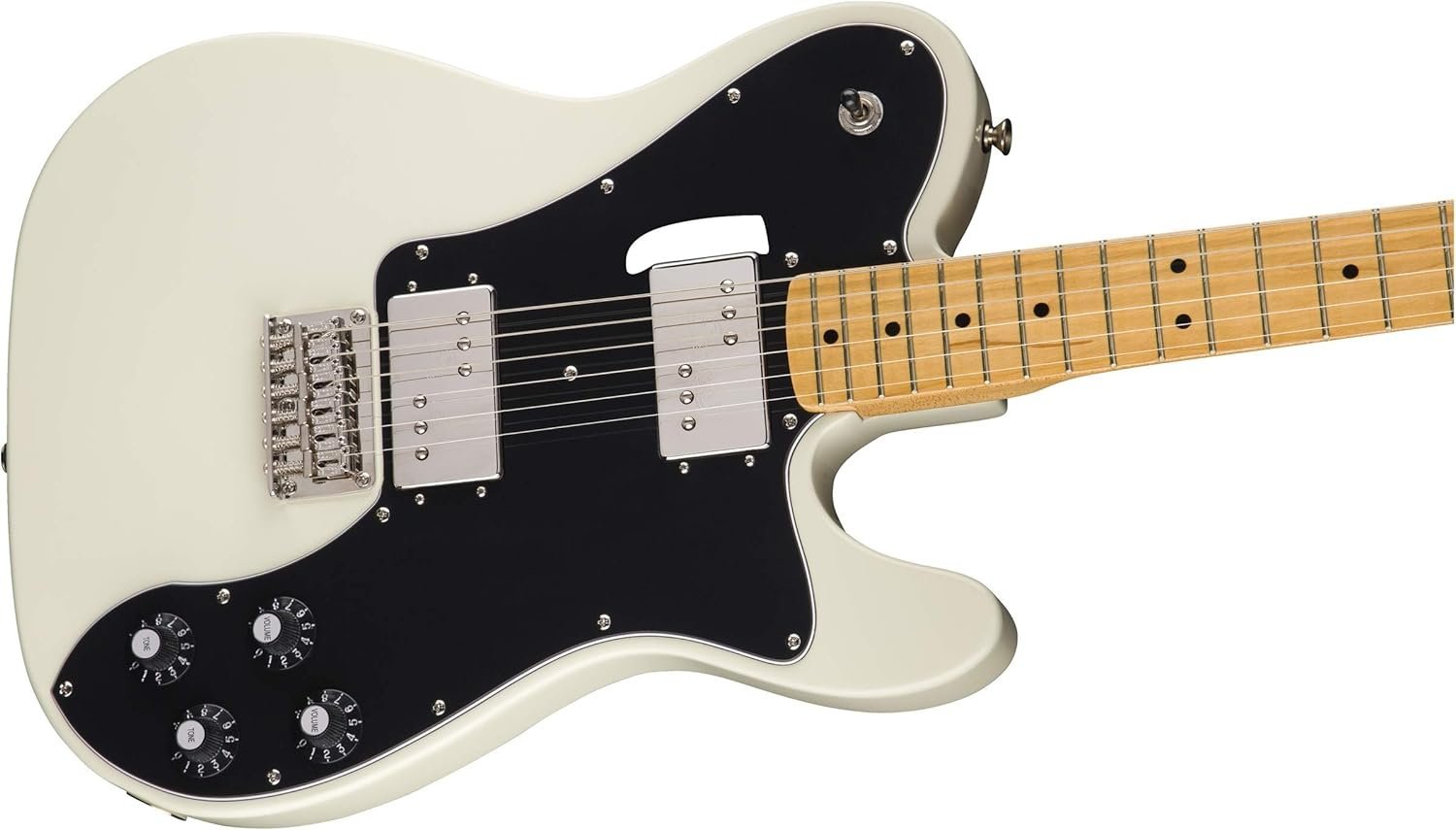 Squier Classic Vibe 70s Deluxe Telecaster Electric Guitar, Olympic White, Maple Fingerboard