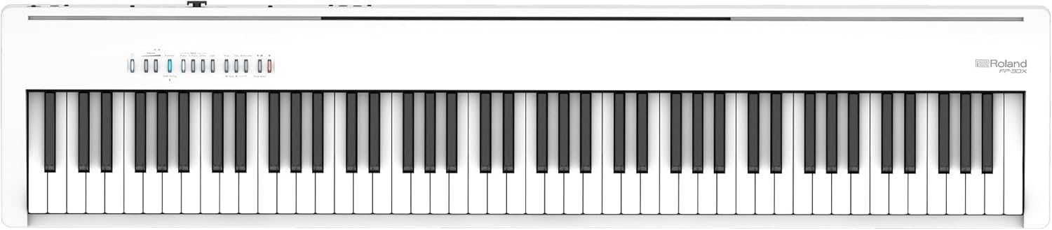 Roland FP-30X Digital Piano with Built-in Powerful Amplifier and Stereo Speakers. Rich Tone and Authentic Ivory 88-Note PHA-4 Keyboard for unrivalled Acoustic Feel and Sound. (FP-30X-WH), White