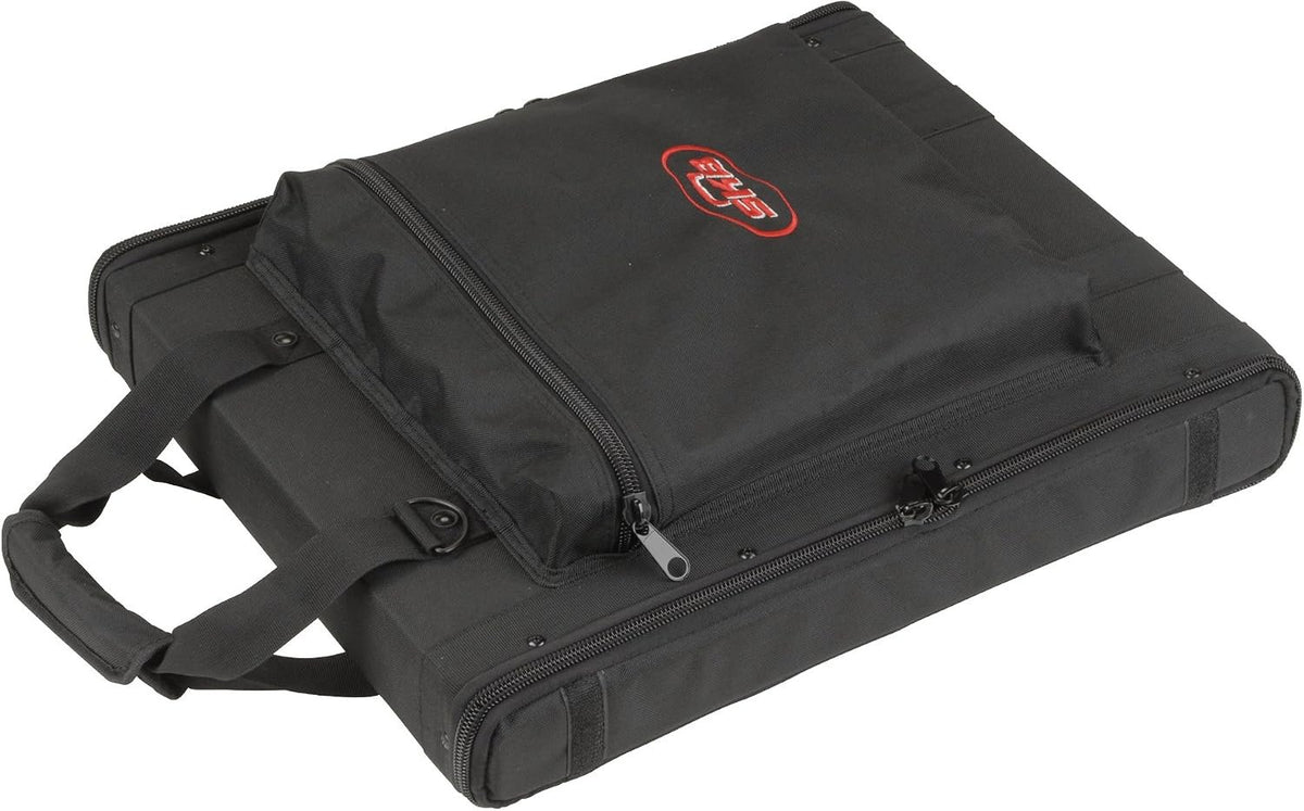 SKB 1U Soft Rack Case, Steel Rails, Heavy Duty zippers, outer pocket, Shoulder straps