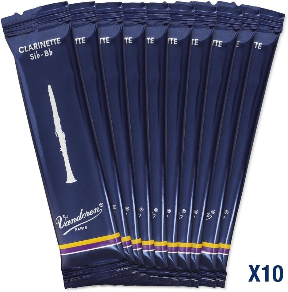 Vandoren CR103 Bb Clarinet Traditional Reeds Strength 3; Box of 10