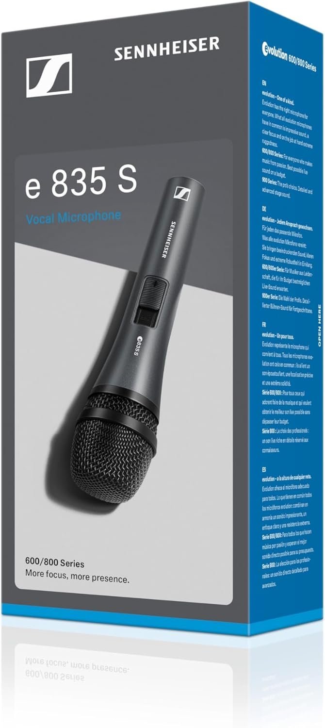 Sennheiser Pro Audio Sennheiser Professional E 835-S Dynamic Cardioid Vocal Microphone with On/Off Switch