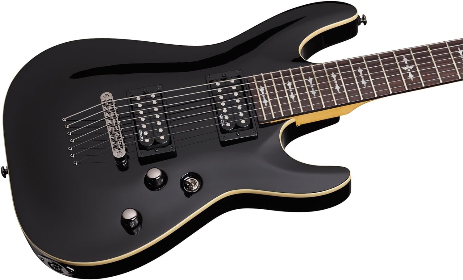 Schecter OMEN-7 7-String Electric Guitar, Black