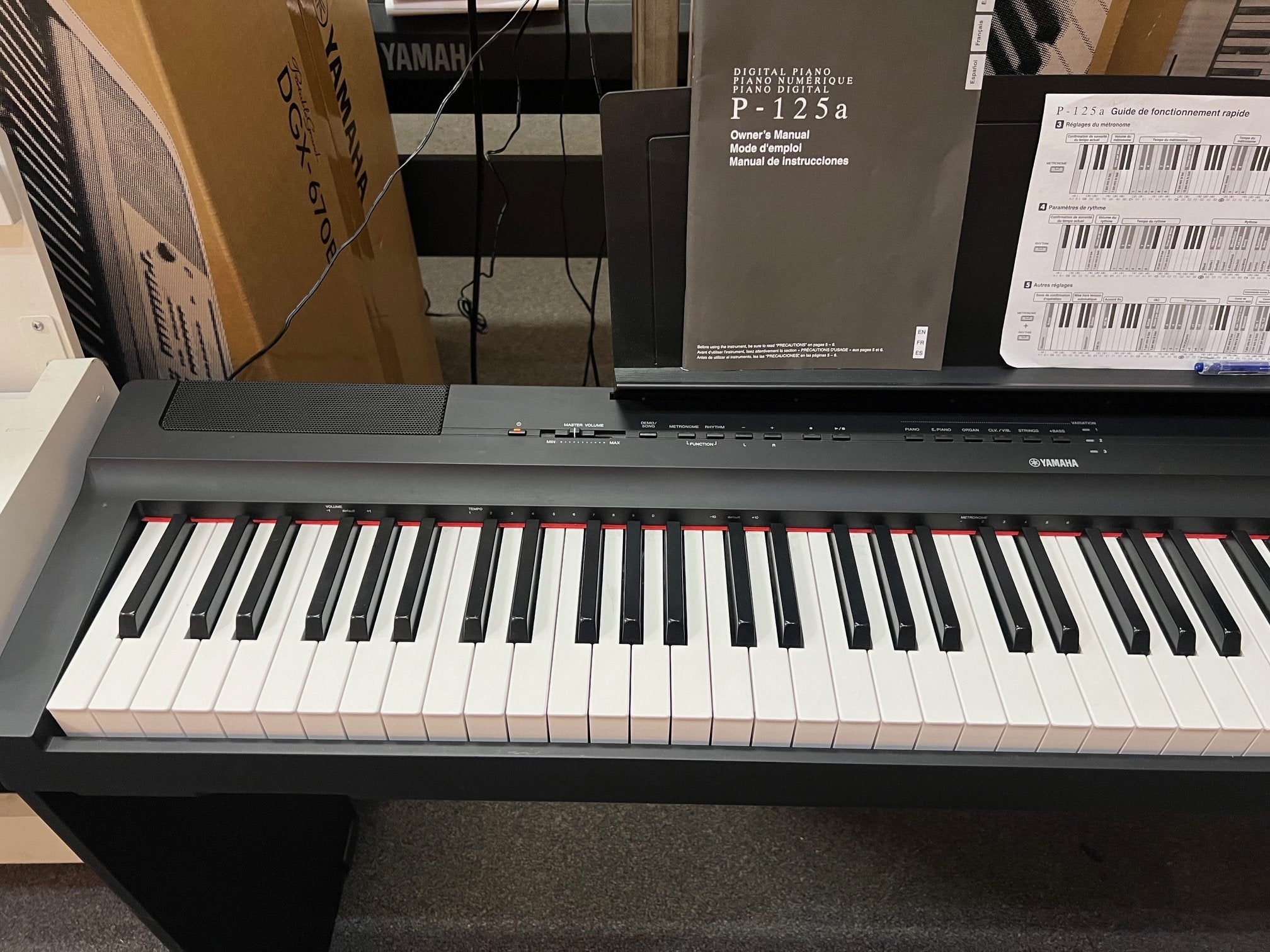 Yamaha P125 88-Key Weighted Action Digital Piano with Power Supply