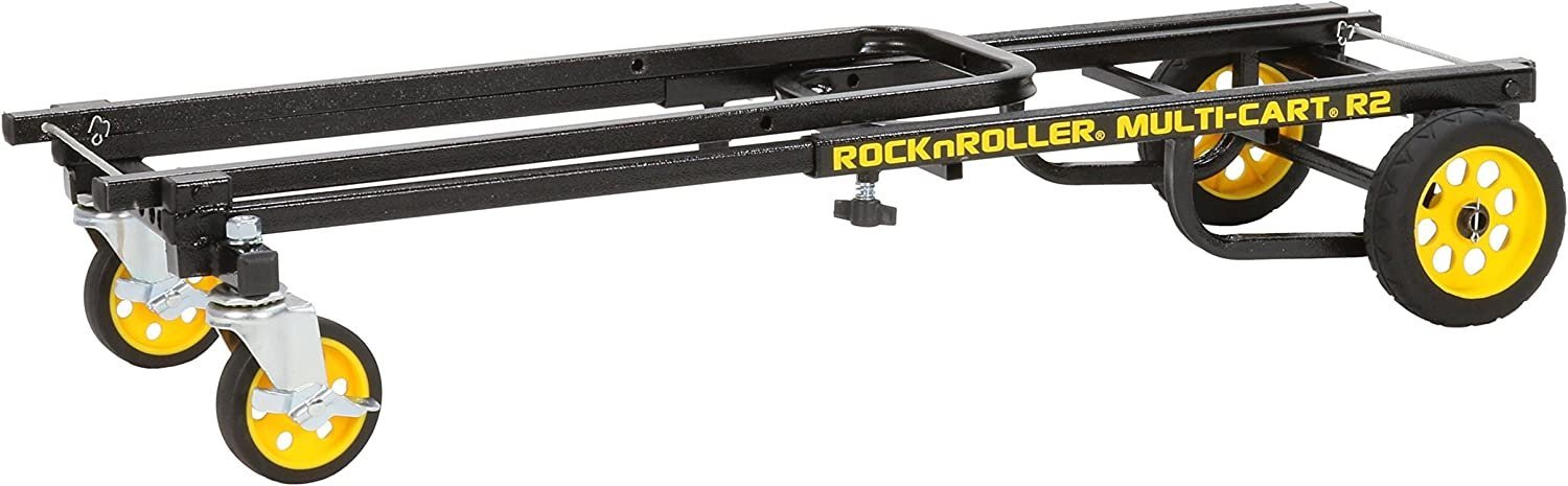 Rock-N-Roller R2RT (Micro) 8-in-1 Folding Multi-Cart/Hand Truck/Dolly/Platform Cart/26" to 39" Telescoping Frame/350 lbs. Load Capacity, Black